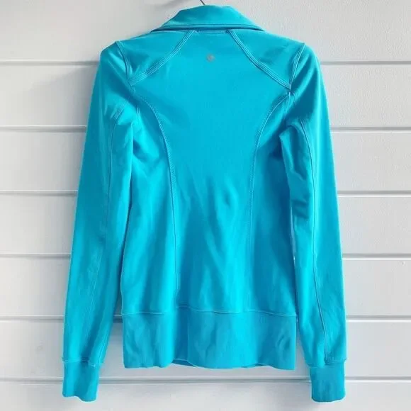 Lululemon Blue Nice Asana Brushed Surge Jacket Sweatshirt Size 4 - Picture 4 of 15